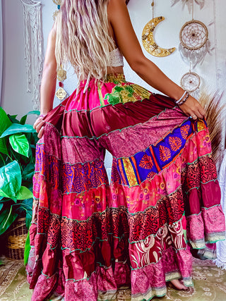PATCHWORK TIERED PANTS