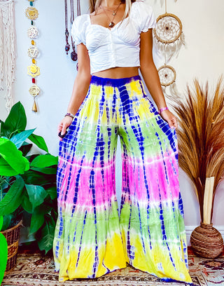 STELLA WIDE LEG PANTS • YELLOW • PURPLE • PINK • GREEN