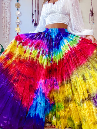 TIE DYE TIERED SKIRT