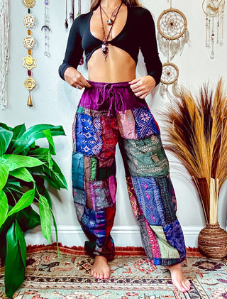 WOODLAND HAREM TROUSERS - BERRY