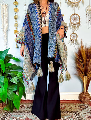 MADISON CROCHET SHAWL - BLUE