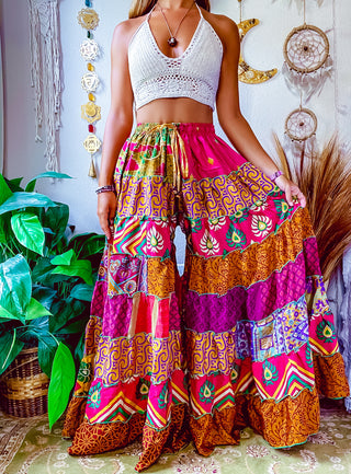 PATCHWORK TIERED PANTS