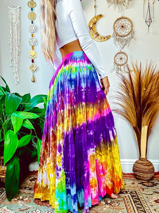 TIE DYE TIERED SKIRT
