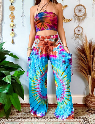 NOVA WIDE LEG TROUSERS- BLUE