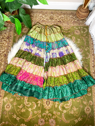 PATCHWORK TIERED PANTS