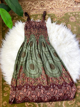 SMOCKED PAISLEY DRESS