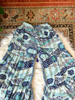 TIERED WIDE LEG PANTS