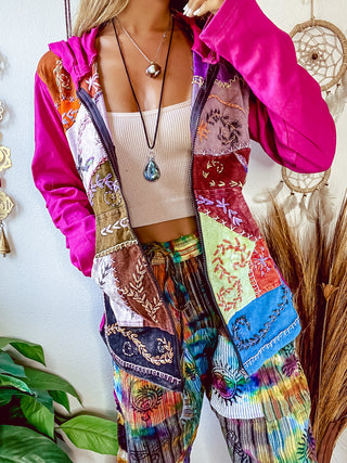 KAIA EMBROIDERED ZIP UP