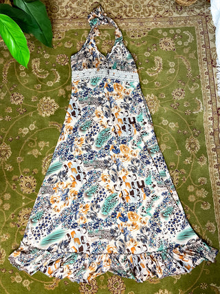 FLORAL HALTER DRESS