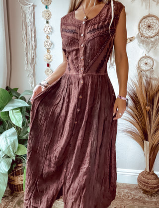 EMBROIDERED MULTI TONED FAIRCORE DRESS