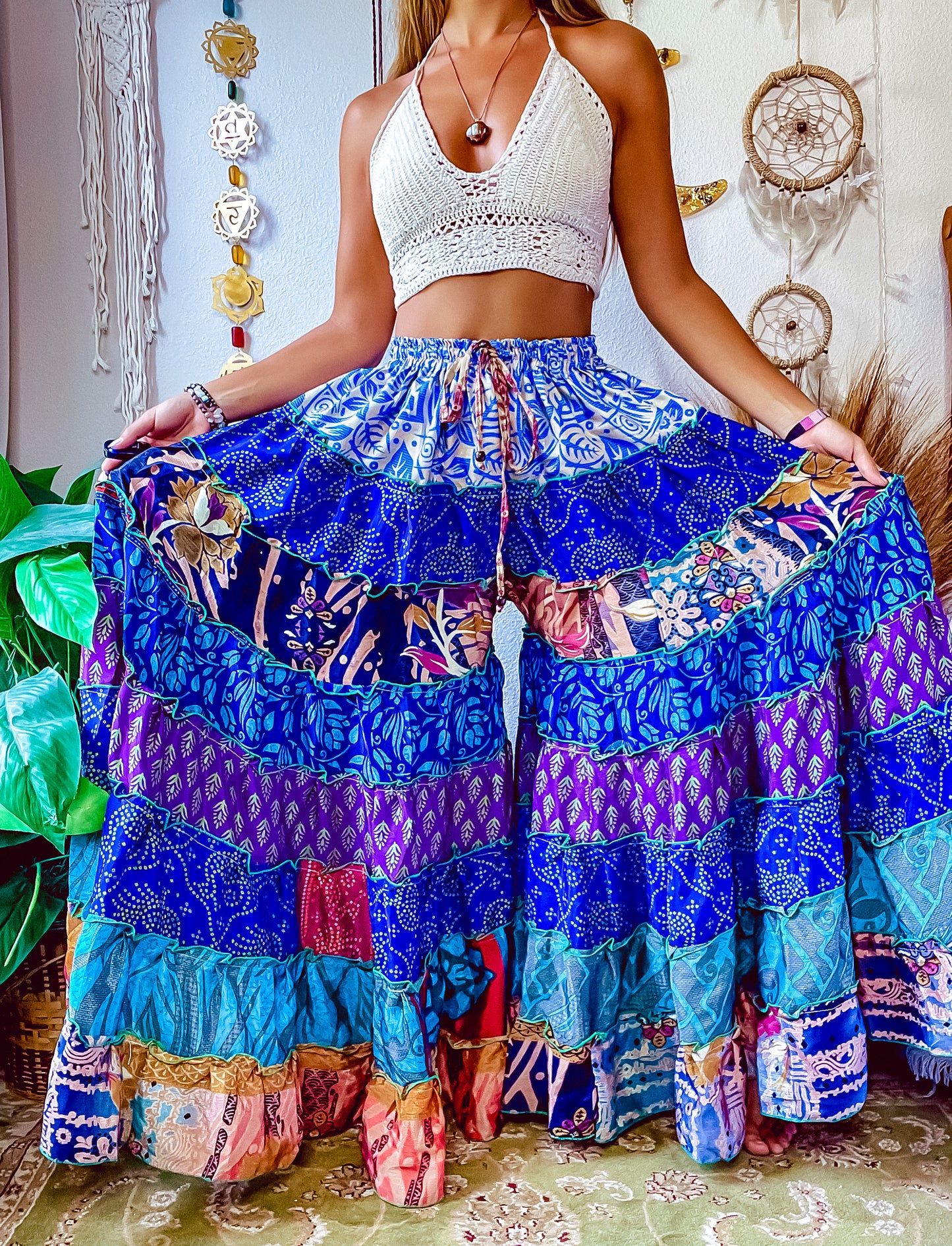 PATCHWORK TIERED PANTS