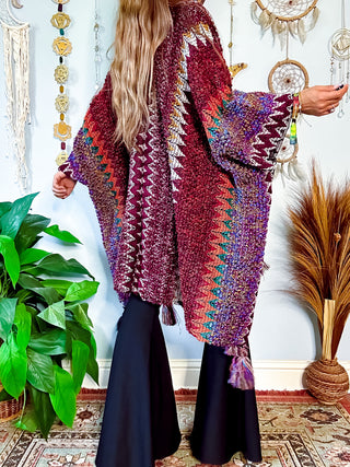MADISON CROCHET SHAWL - BURGUNDY