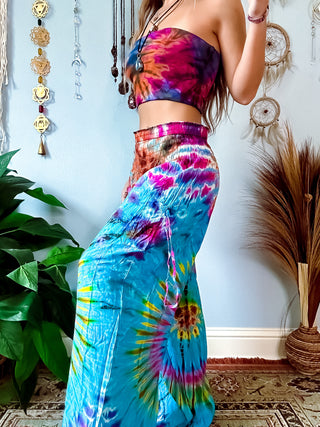 NOVA WIDE LEG TROUSERS- BLUE