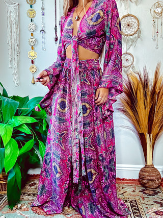 BELL SLEEVE TOP & WIDE LEG PANT SET