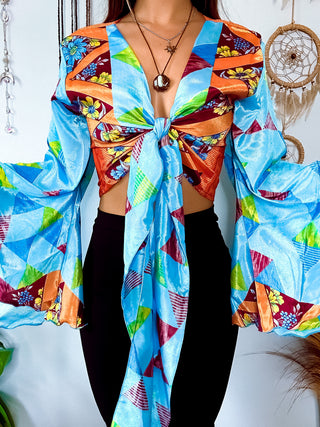 SILK BELL SLEEVE TOP
