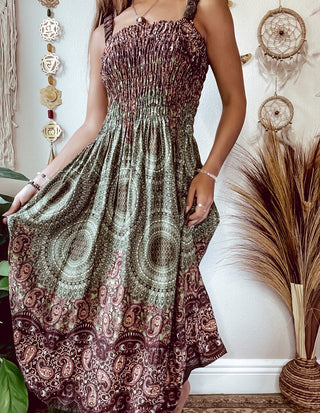 SMOCKED PAISLEY DRESS