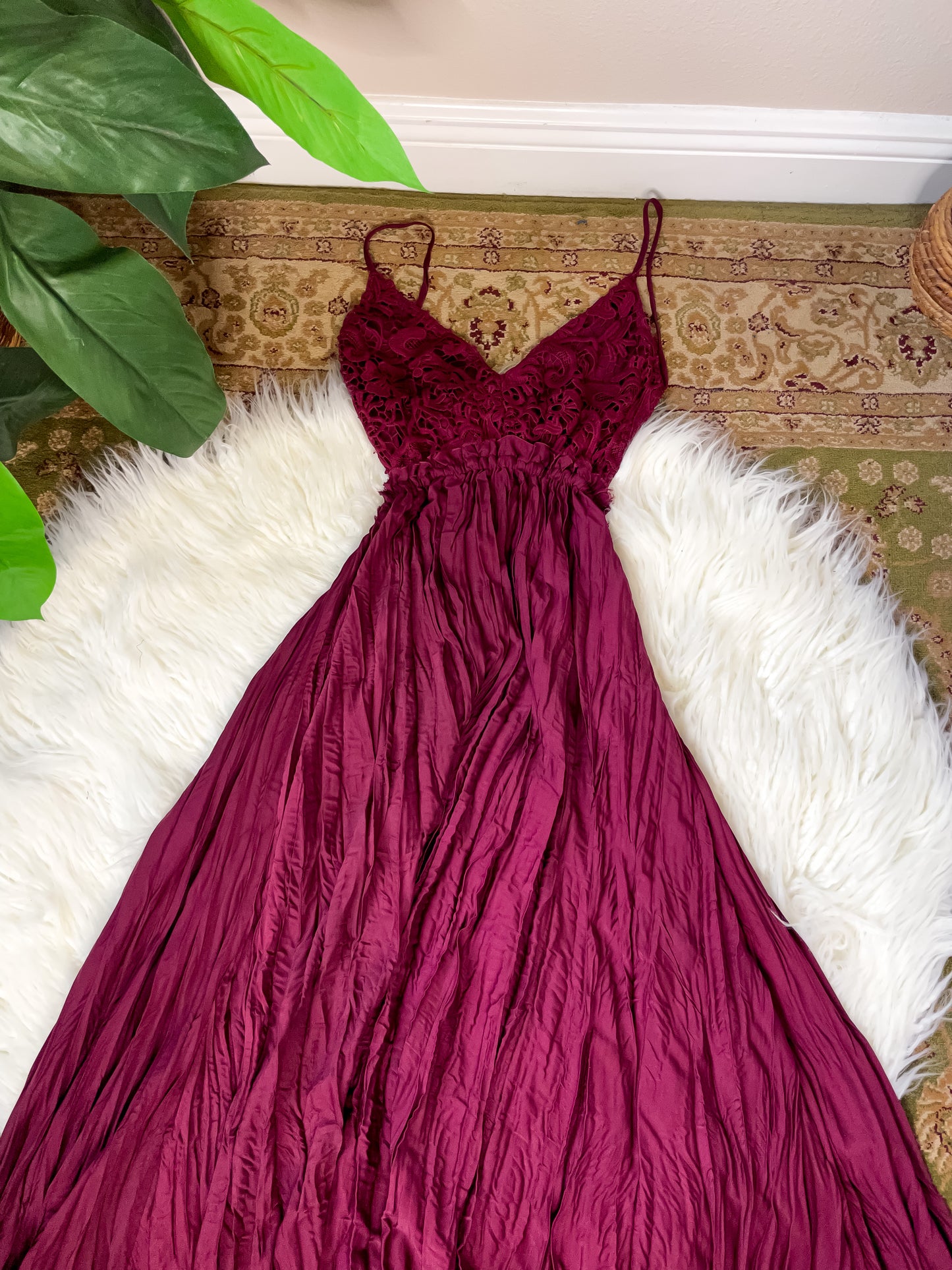 MAROON LACE TOP DRESS