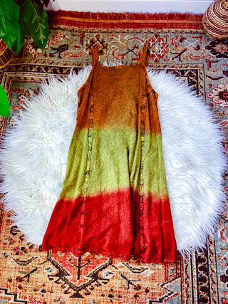 EMBROIDERED THREE TONED DRESS