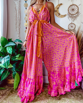 EXTREME WIDE LEG PATCHWORK JUMPSUIT