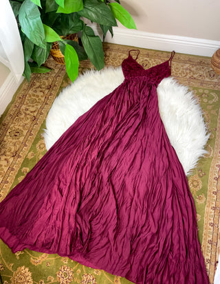 MAROON LACE TOP DRESS