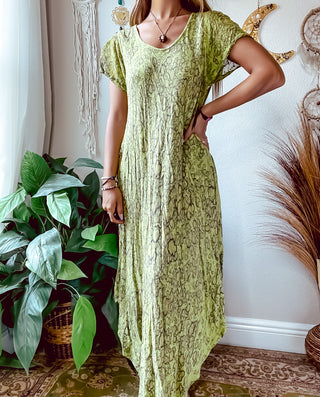 EMBROIDERED SLEEVE ABSTRACT DRESS