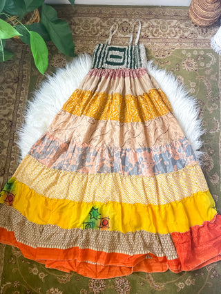 PATCHWORK TIERED DRESS