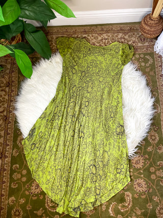 EMBROIDERED SLEEVE ABSTRACT DRESS