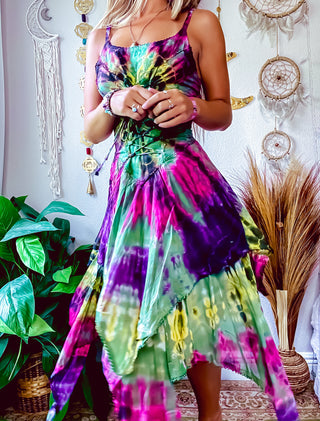 ADELINA PIXIE DRESS - GREEN • PINK • PURPLE • YELLOW