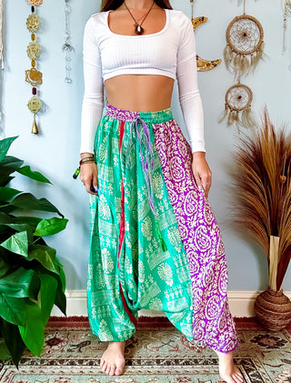 SILK DROP CROTCH HAREM TROUSERS