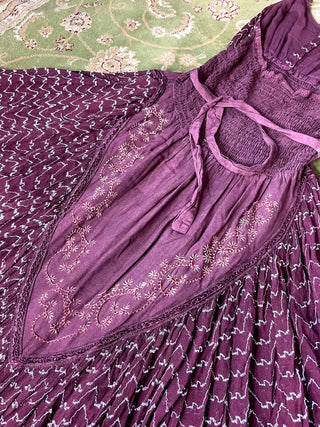 BURGUNDY EMBROIDERED PIXIE DRESS