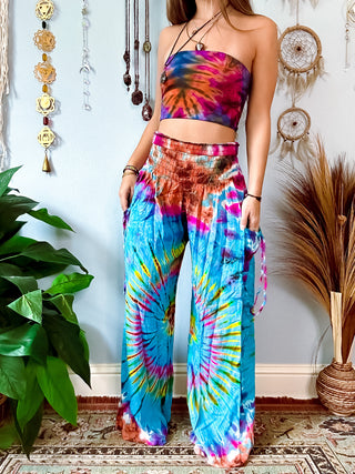 NOVA WIDE LEG TROUSERS- BLUE