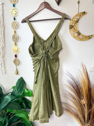 GREEN PIXIE DISTRESSED DRESS