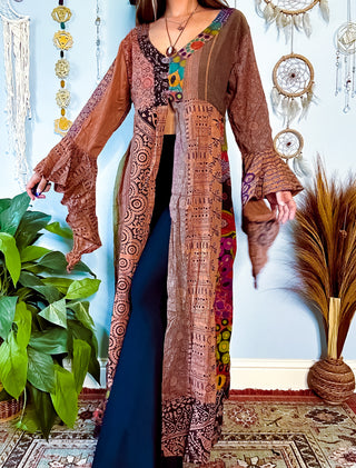 TILY PATCHWORK DUSTER - EARTH