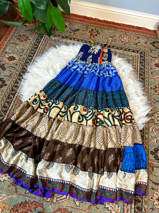 PATCHWORK TIERED DRESS