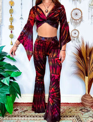 NORA FLARE PANTS - BROWN