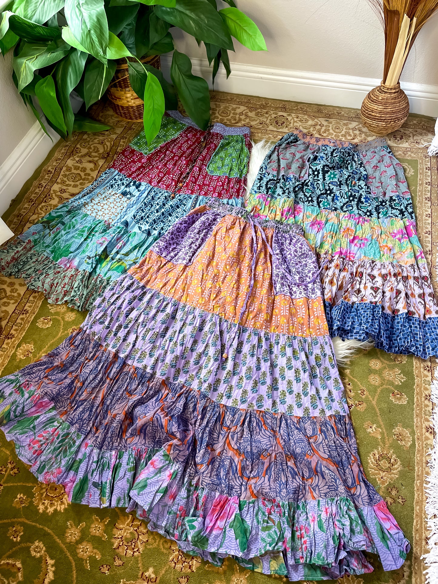 ELEANOR PATCHED TIERED SKIRT