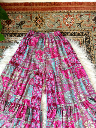 TIERED WIDE LEG PANTS