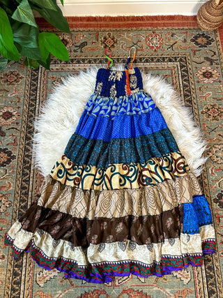 PATCHWORK TIERED DRESS