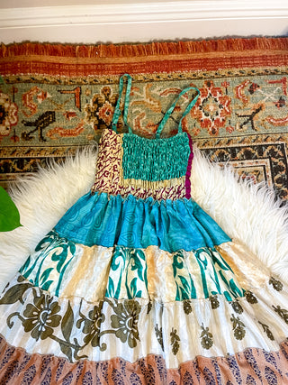 PATCHWORK TIERED DRESS