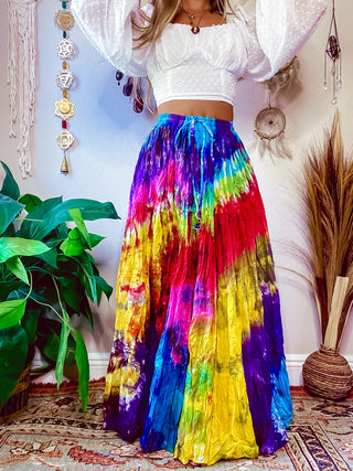 TIE DYE TIERED SKIRT