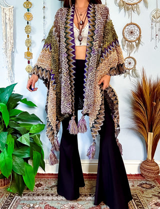 MADISON CROCHET SHAWL - TAN