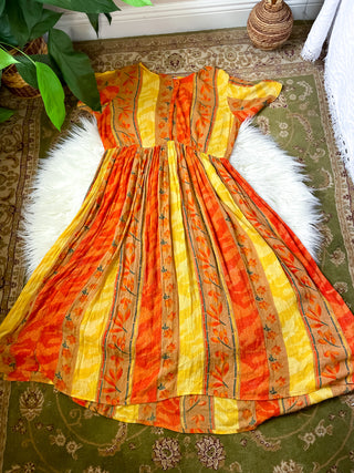 SUNSET FLORAL PATCHWORK DRESS