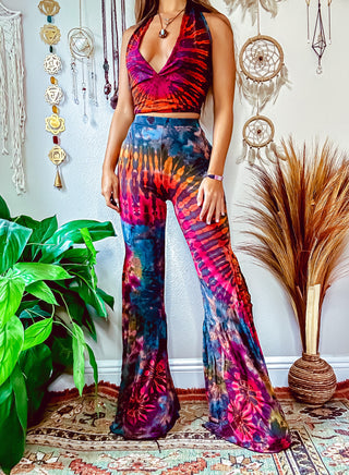 NALIE SPLIT LEG BELL BOTTOMS - GREY