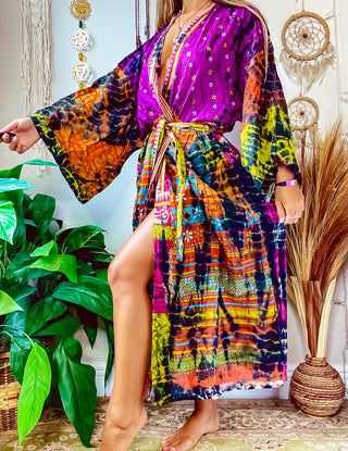 OOAK TIE DYE PATCHWORK KIMONO