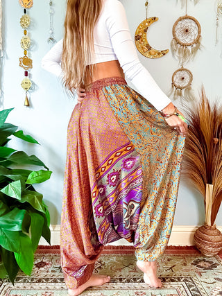 SILK DROP CROTCH HAREM TROUSERS