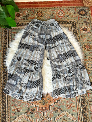 WIDE LEG TIERED PANTS