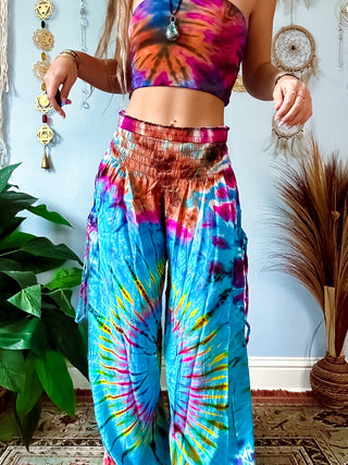 NOVA WIDE LEG TROUSERS- BLUE