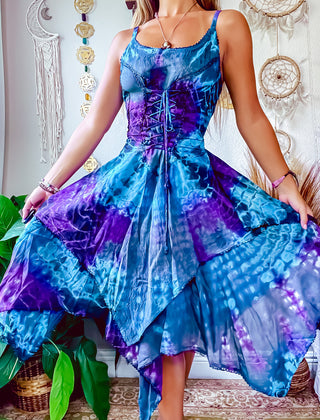 ADELINA PIXIE DRESS - BLUE • PURPLE • GREY
