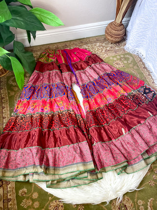 PATCHWORK TIERED PANTS