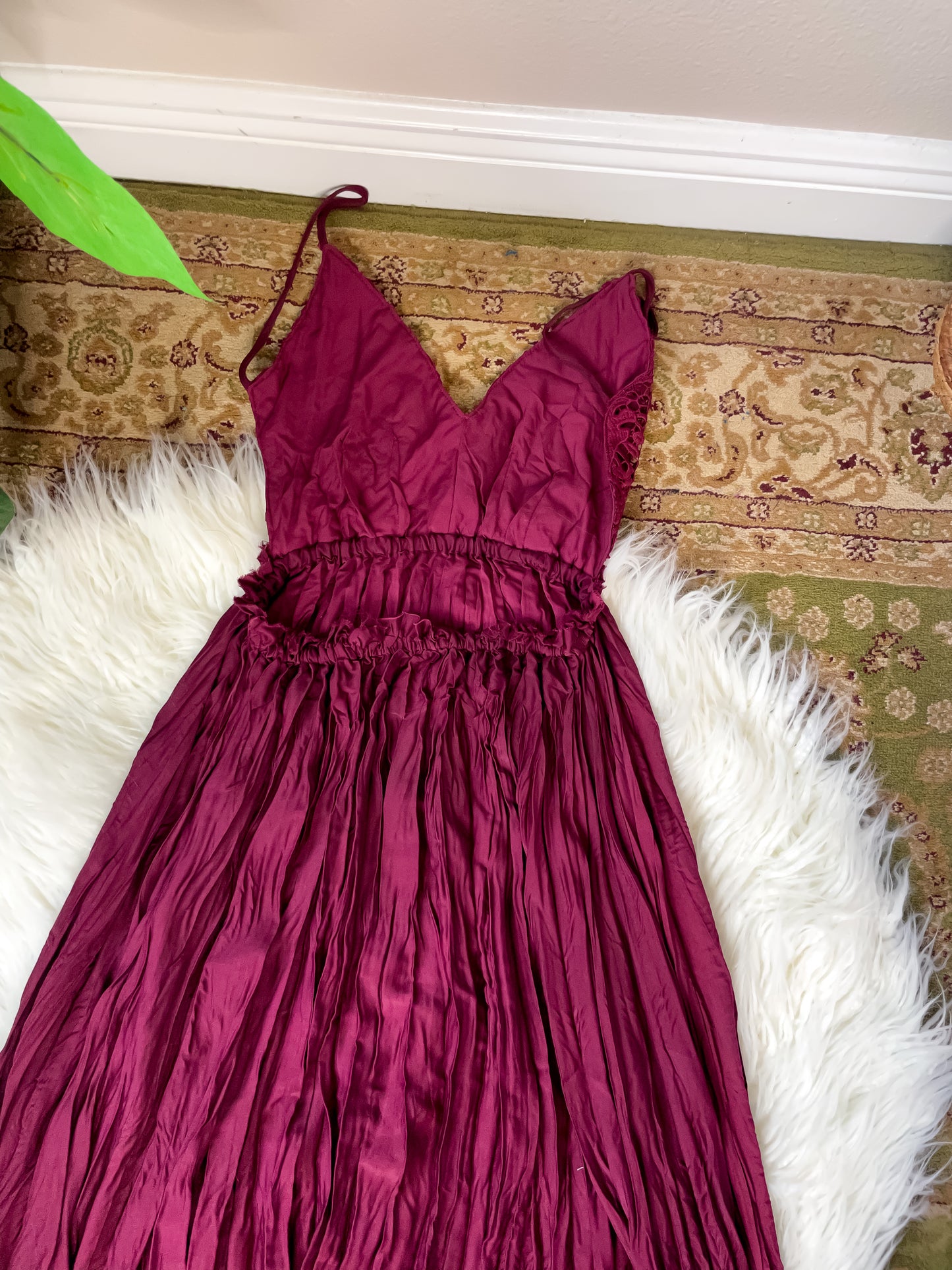 MAROON LACE TOP DRESS